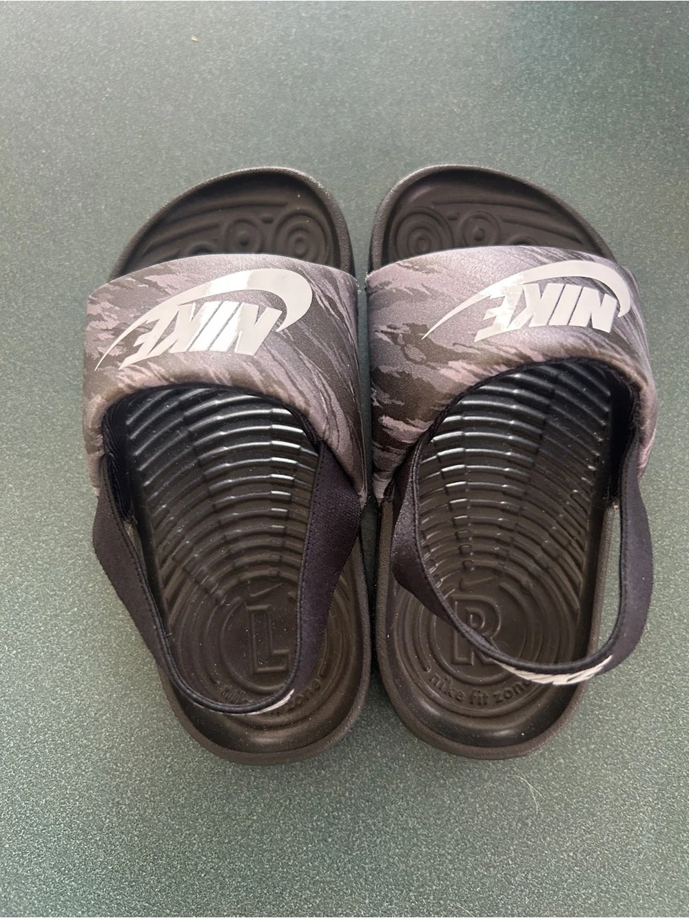 Nike Black Camo Adjustable Heel Strap Slide Sandals - Toddler